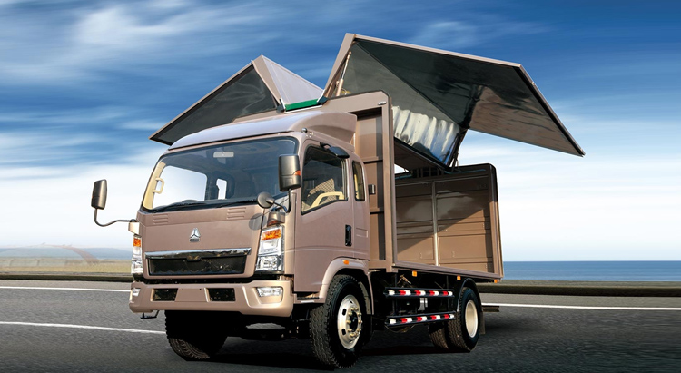 HOWO Wing Van Cargo Truck 102-116HP Model 4X2 cover
