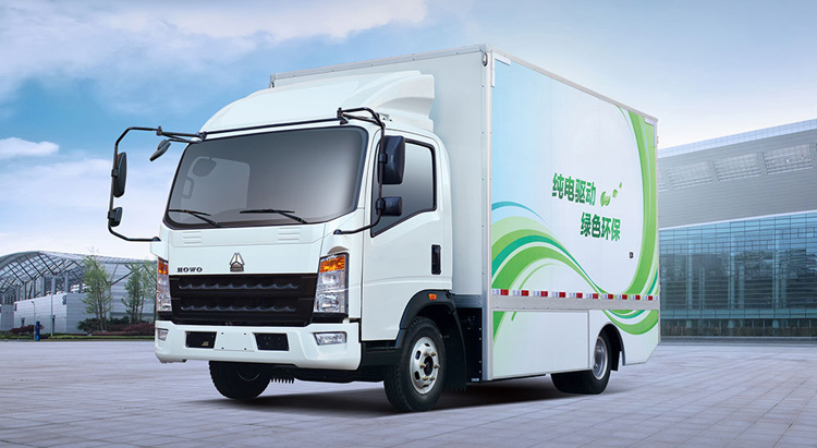 غطاء الشاحنة الكهربائية الخفيفة HOWO Pure Electric Light Truck 102-116HP موديل 4X2